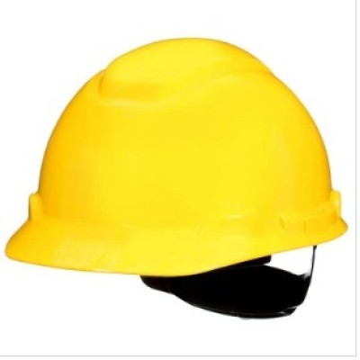 3M SecureFit Hard Hat H-702SFR-UV, Yellow, 4-Point Pressure Diffusion Ratchet Suspension, with Uvicator