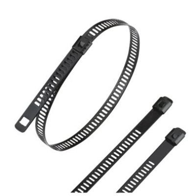 *RS PRO Cable Tie, Ladder Single Lock, 300mm x 7 mm, Black 316 Stainless Steel, [100pcs]