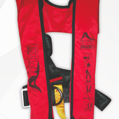 Lalizas Inflatable Lifejacket, Alpha Auto 150N, ISO 12402-3, W O Harness, Model:71100 (170N of buoyancy when fully inflated)