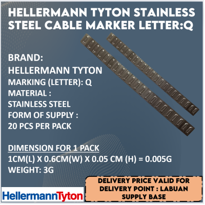 HELLERMANN STAINLESS STEEL MARKER LETTER: Q