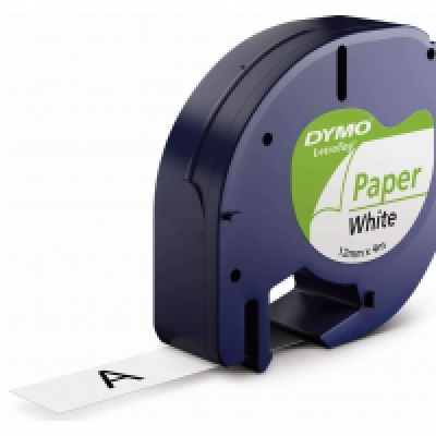 DYMO LetraTag White Paper 12mm x 4M