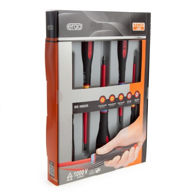 Bahco Screwdriver Set, Insulated Screwdriver Set, Pozidriv and Slotted Tip - BE-9882S