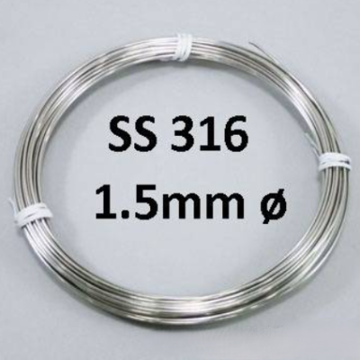 WIRE RND, SS, 1.5mm