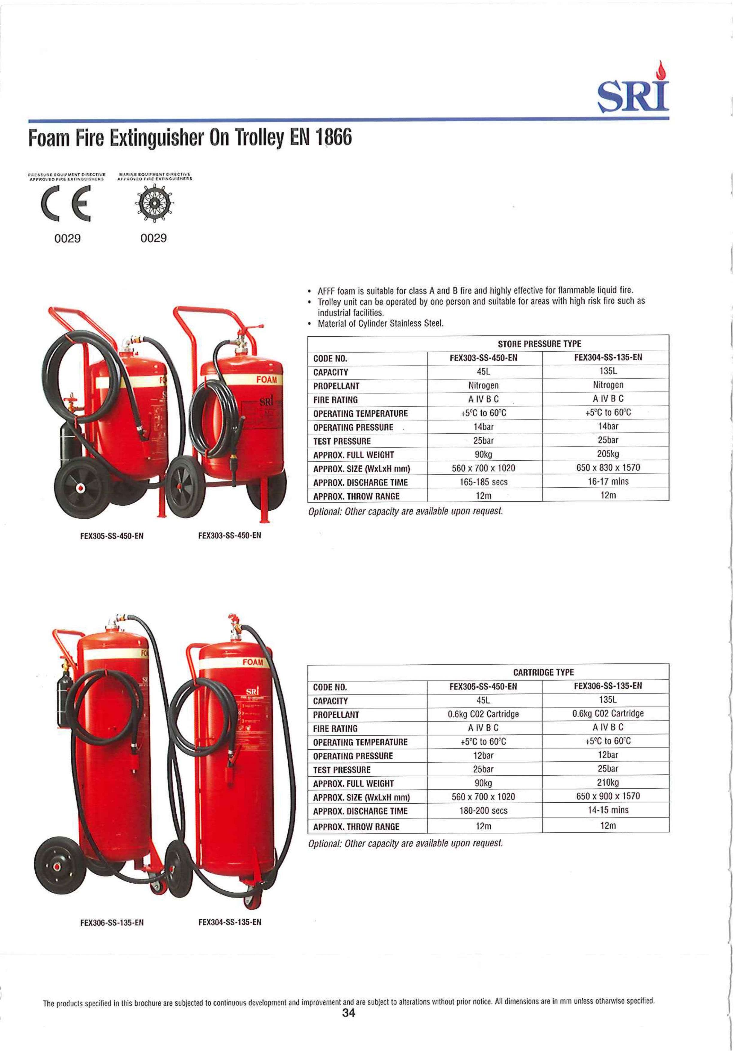 Foam Fire Extinguisher On Trolley