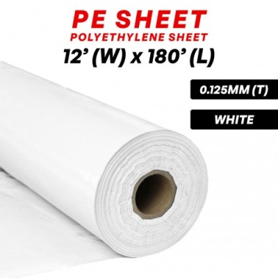 Polyethylene Membrane Plastic Sheet 0.125MM (T) x 12' (W) x 180' (L)