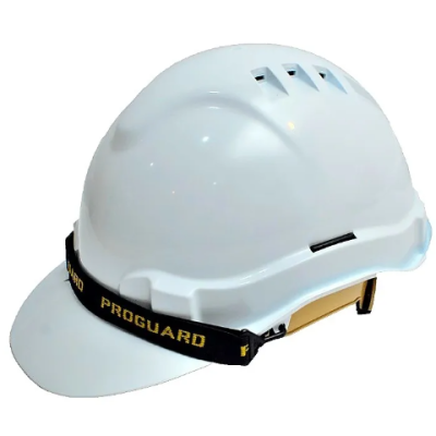 PROGUARD HG1-WHG3RS-W Helmets, ADJUSTABLE HEADBAND, CHEMICAL RESISTANT, WHITE ABS, G3 ratchet harness