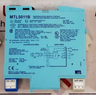 MTL-5011B, Switch      /      Proximity Detector Interface, With Line Fault Detection And Phase Reversal