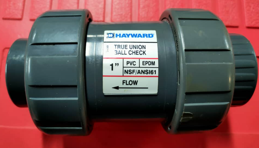 Hayward True Union Ball Check valve  1” PVC EPDM NSF      /      ANSI61