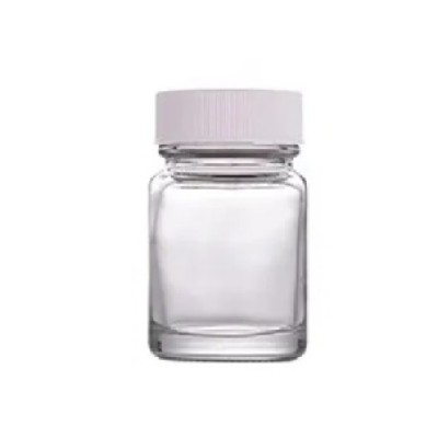 Clear Glass Bottle, White Cap, 30ml