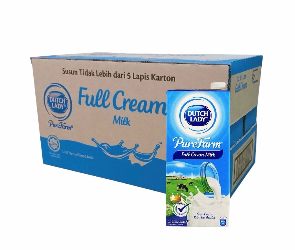 Dutch Lady Pure Farm Full Cream UHT Milk  (12pkt x1 Litre)