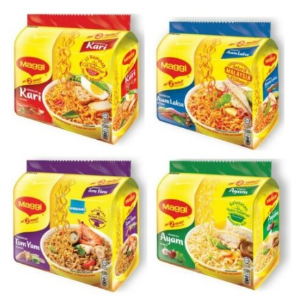 Maggi kari      /      ayam      /      tomyam      /      asamlaksa instant noodles 5x77g-80g