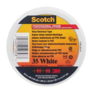 3M Scotch 35 White PVC Electrical Tape, 19mm x 20m