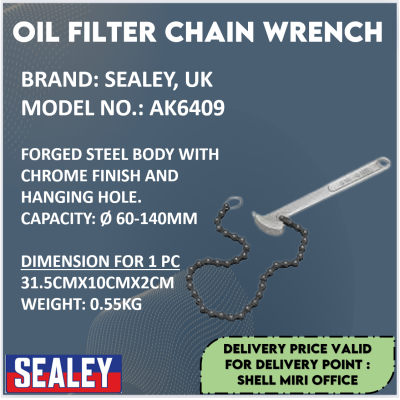 SEALEY AK6409 OIL FILTER CHAIN WRENCH