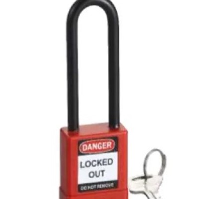 RS PRO Red 1-Lock Aluminium, Nylon Safety Lockout, 6.4mm Shackle