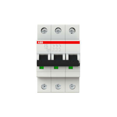 ABB System Pro M Compact S200 MCB, 3P Poles, 10A Curve C, 400V AC, 6 kA Breaking Capacity