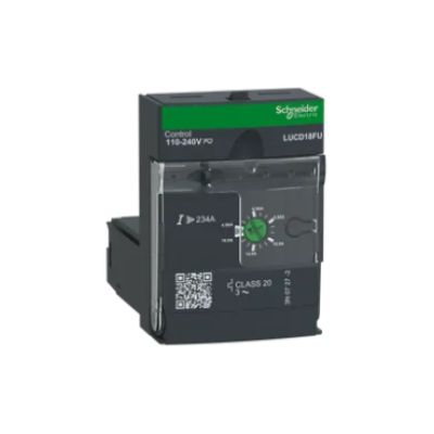 Schneider Electric LUCD18FU Advanced Control Unit, TeSys Ultra, 4.5A To 18A, 3P Motors, Protection & Diagnostic, Class 20, Coil 110-240VAC DC