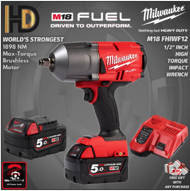 MILWAUKEE M18 FUEL 1      /      2" HIGH TORQUE IMPACT WRECH ( BARE TOOLS ) M18-FHIWF12-0X