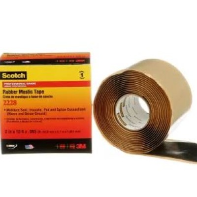 3M Scotch Rubber Mastic Tape 2228 Black Ethylene Propylene Rubber Electrical Tape, 50.8mm x 3m