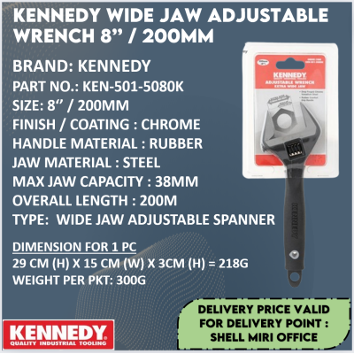 KENNEDY KEN-501-5080K WIDE JAW ADJUSTABLE WRENCH