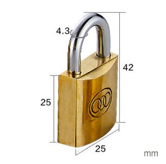 Tri-circle Brass Padlock 262 25mm with Keychain Label