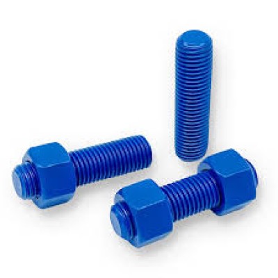 Stud Bolt A10=93-B7 + 2 Nuts A194-2H Zn-Ni Plated with PTFE Top coat Blue - 5 8 x 110mm