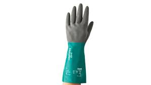 Ansell AlphaTec 58-435 Green Nitrile Abrasion Resistant, Chemical Resistant Gloves, Size 9, Nitrile Coating