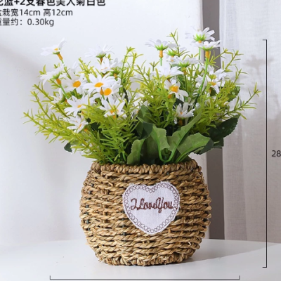 Artificial Potted Flower - white flower(B-1)