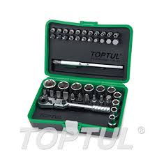 TOPTUL 41PCS Professional Grade 1  /  4" DR. Flank Socket Set GADW4101- ITEM NO: GADW4101