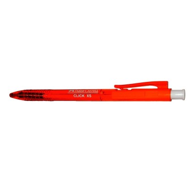 PEN- FABER CASTELL 1425 CLICK X5 RED BALL PEN