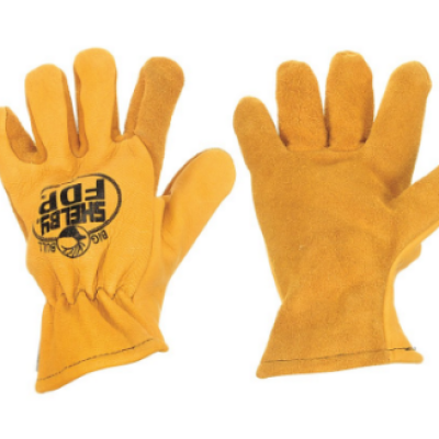 SHELBY 5282G J Firefighters Gloves, Structural, Gauntlet, Jumbo, Leather, Tan, Grain Elkhide Leather