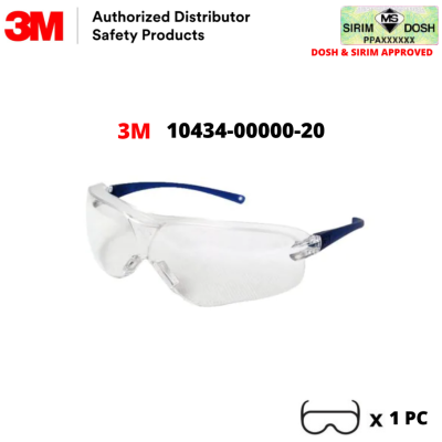 SIRIM AND DOSH APPROVED. JKKP 2022 12-01 00031 3M Asian Virtua Sport Clear Anti-Fog Lens 10434-00000-20, Blue Temples, 20 ea Case