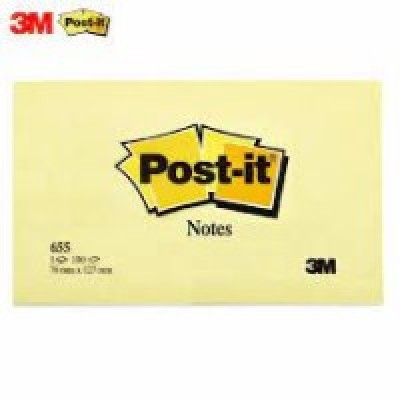 3M 655 Yellow Post-It Note Pad  (3" x 5")