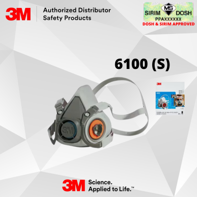 3M Half Facepiece Reusable Respirator 6100, Small, CE, Dosh And Sirim Approved