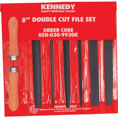 Kennedy 200mm (8") 8 Piece Double Cut Engineers File Set KEN0309930K