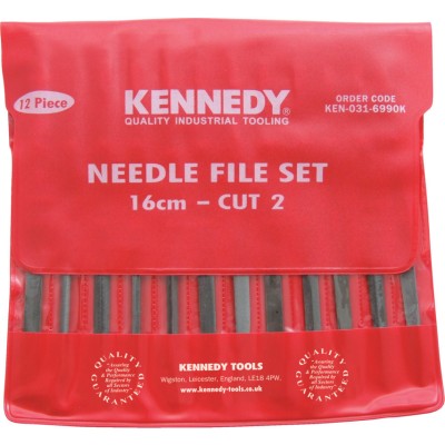 Kennedy 140mm (5.1 2") 12 Piece Second Cut Assorted Needle File Set KEN0315990K