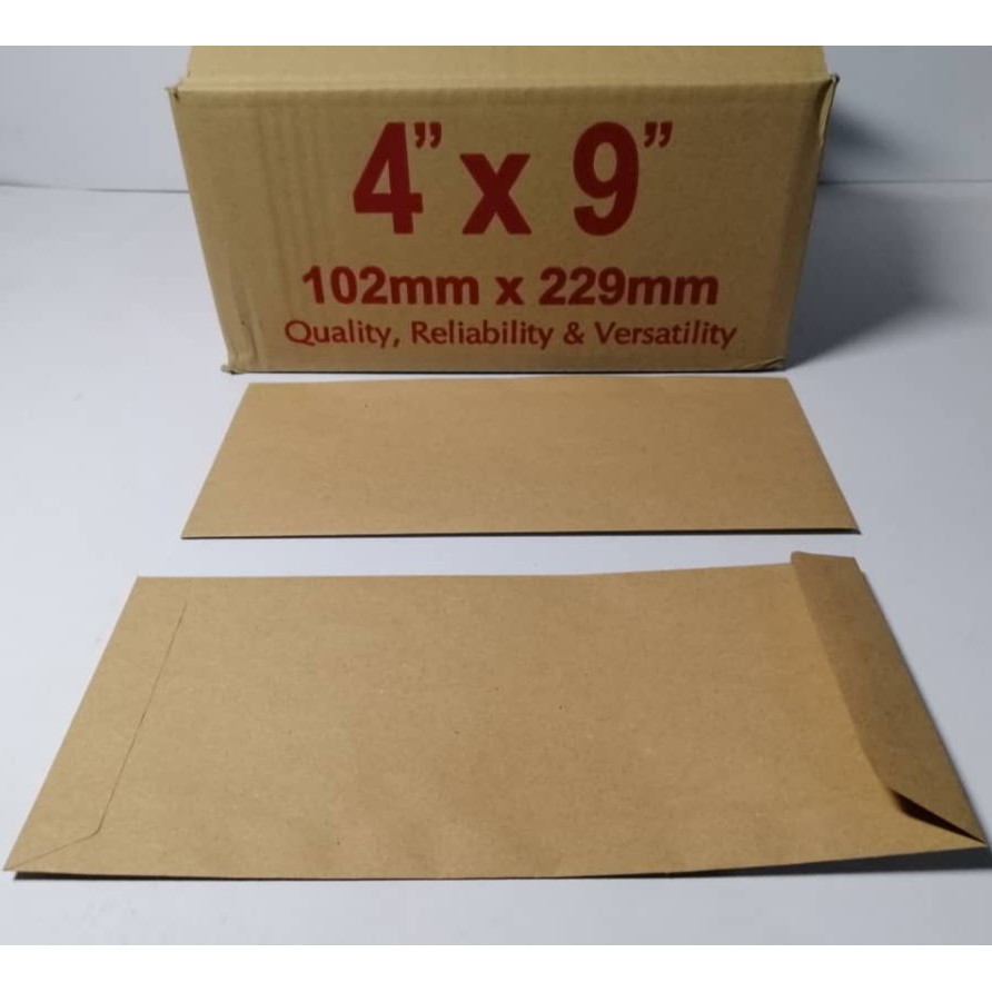 Envelopes : Size 4 X 9 Business Envelopes Pack of Envelopes (Brown) 50pcs      /      packet