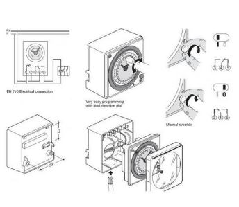 HAGER EH-711 24 Hour Analog Timer      /      Time Switch