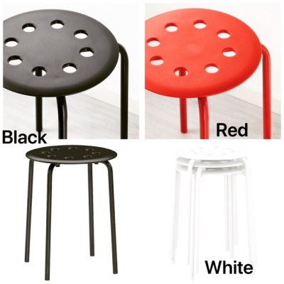 MARIUS Stool, black, 45 cm