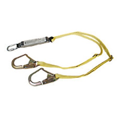 MSA 10115751 Lanyard, Workman Twin, Steel, Scaffold Hook