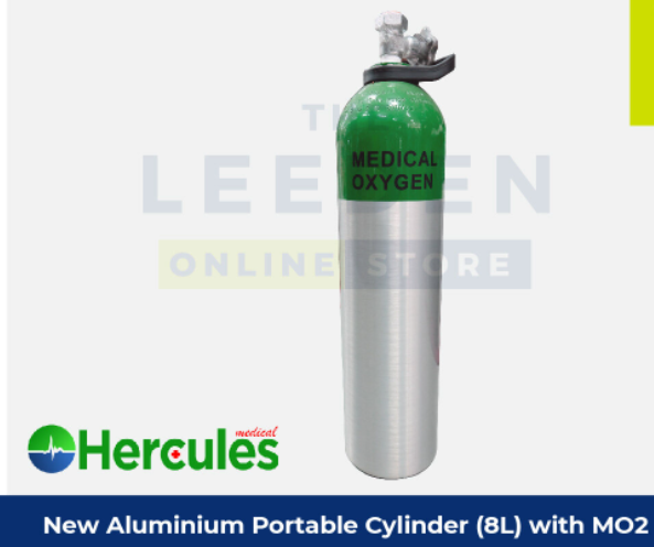 MEDICAL OXYGEN NEW ALUMINIUM PORTABLE CYLINDER (8L) WITH MO2