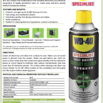 NP : *WD-40 Specialist Product Fast Drying Contact Cleaner (360ml)