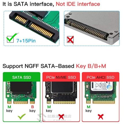 M2 SATA Adapter SATA III to M.2 (NGFF) SSD Converter Card SA