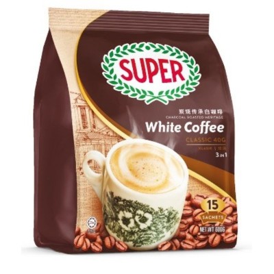 Super 3 in 1 Charcoal Roasted White Coffee Classic (15 x 40g)