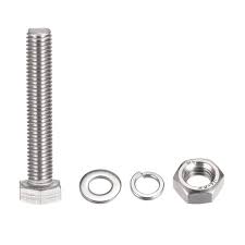 BOLT NUT W SPRING WASHER SS M10 X 60MM