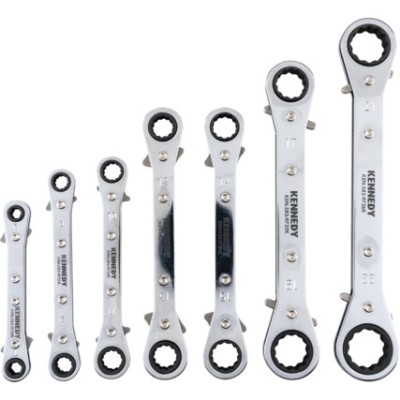 Kennedy 7pc Straight Reversible Metric Ratchet Ring Wrench Set - KEN5829730K