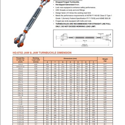 HG-8752 JAW & JAW TURNBUCKLE