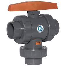 3-way True Union Ball Valve (2 inch), PVC with EPDM seal, Socket End (Vertical) HAYWARD P  /  N : TW1200ST