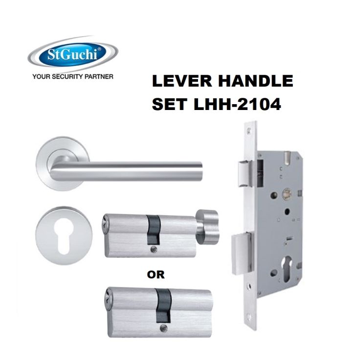 St Guchi Mortise Lever Handle Lock SGLHR-2104 STAINLESS STEEL SUS304 SIRIM APPROVED Door Lock