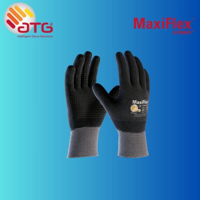 MaxiFlex Endurance 34-846 Safety Gloves with Nitrile Coated MicroFoam Grip on Full Hand Touchscreen Compatible, Size L, Dosh and Sirim Approved