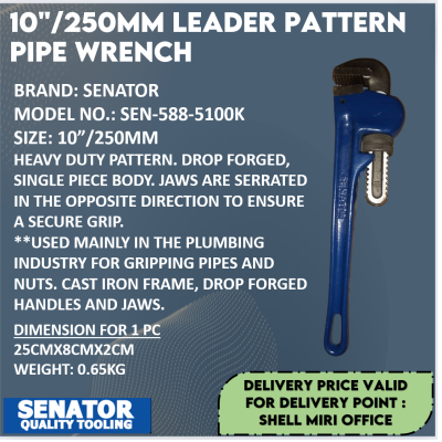 SENATOR SEN-588-5100K 10" 250mm LEADER PATTERN PIPE WRENCH